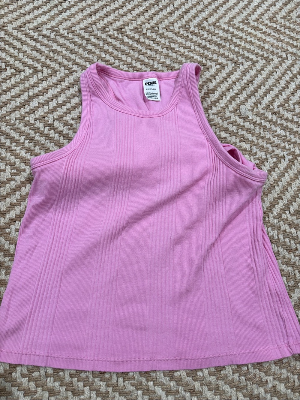 PINK Victoria's Secret Light Pink Ribbed Tank Top